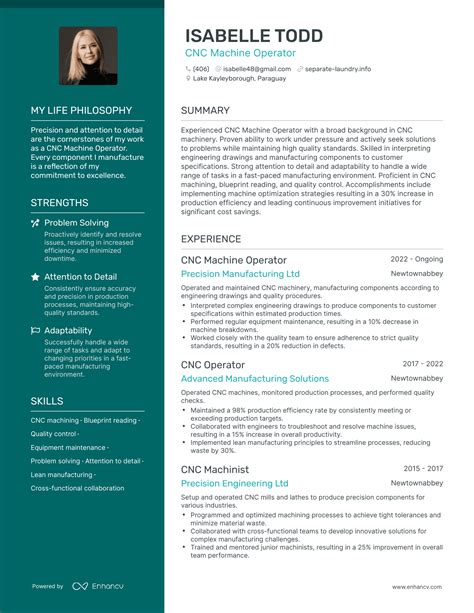 cnc machine resume|cnc operator resume word format.